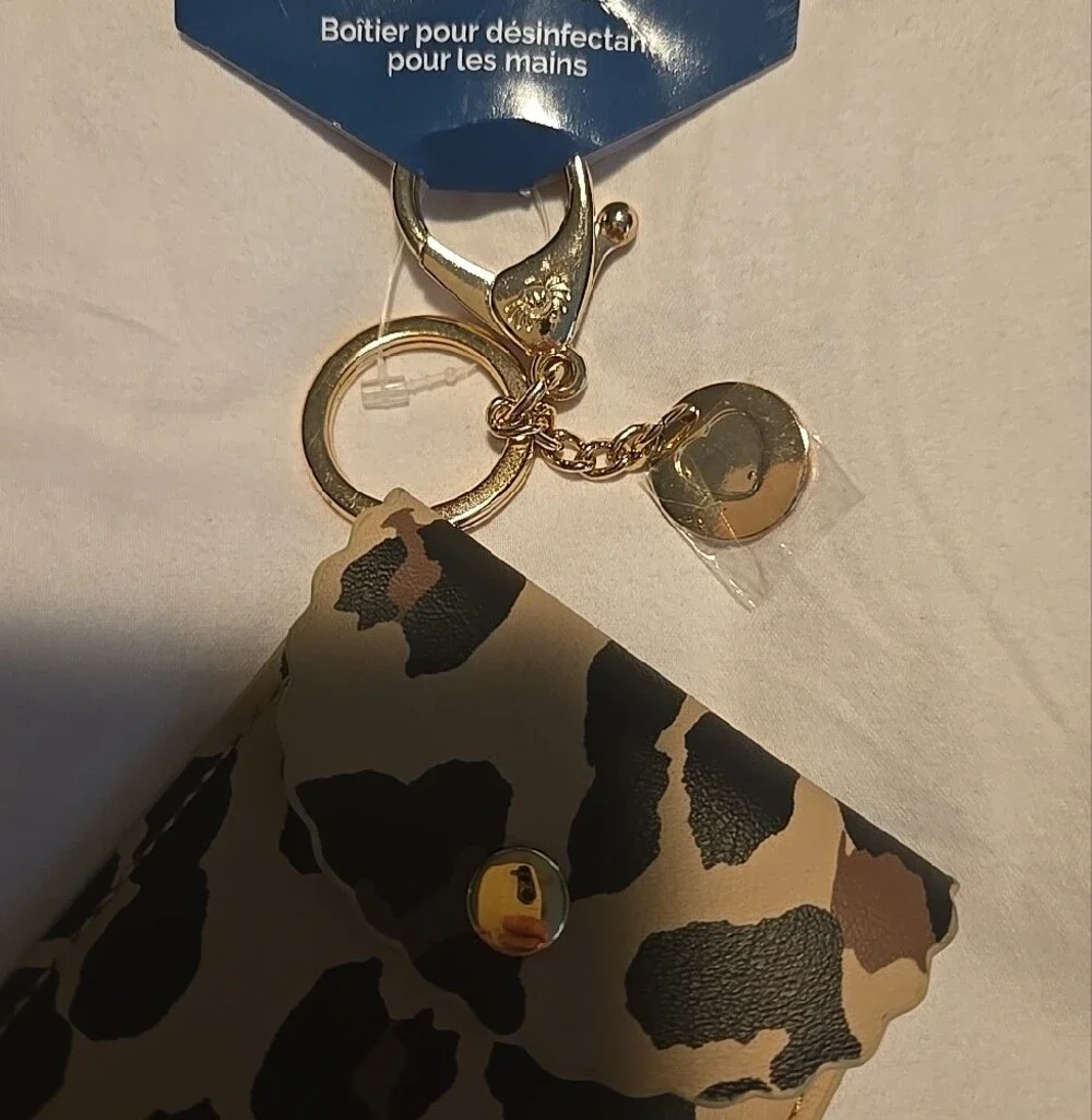 Itzy Ritzy Leopard Print Hand Sanitizer Holster - Beige & Black